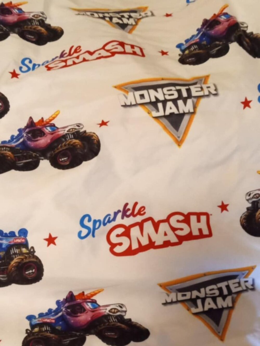 Monster Jam "Sparkle Smash" Kids Sheet Set top & fitted no pillowcase twin
